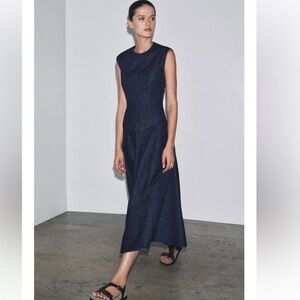 Elegant Navy Sleeveless Mini Dress